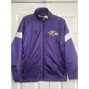 NFL Team Apparel Youth Large Purple Baltimore Ravens Full Zip Windbreaker Jacket